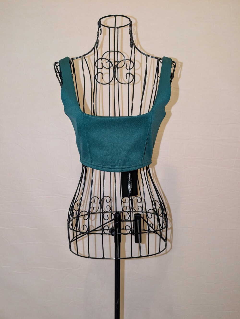 Green Zipper Crop Tank